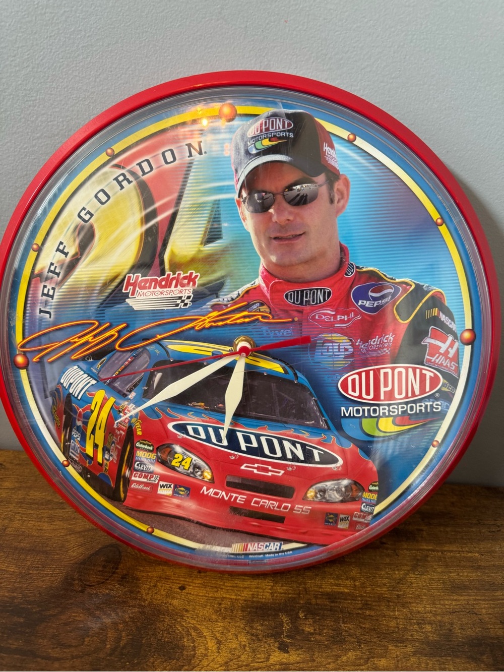 Jeff Gordon #24 DuPont Motorsports NASCAR WinCraft Wall Clock 12” Non‎ Working